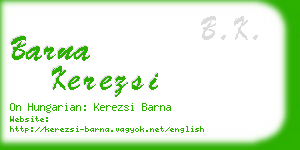 barna kerezsi business card